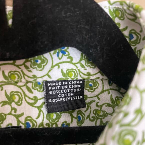 Stacy Adams Mens 17.5 Regular Fit Long Sleeve Button Down Shirt Green 34/35 - Picture 10 of 11